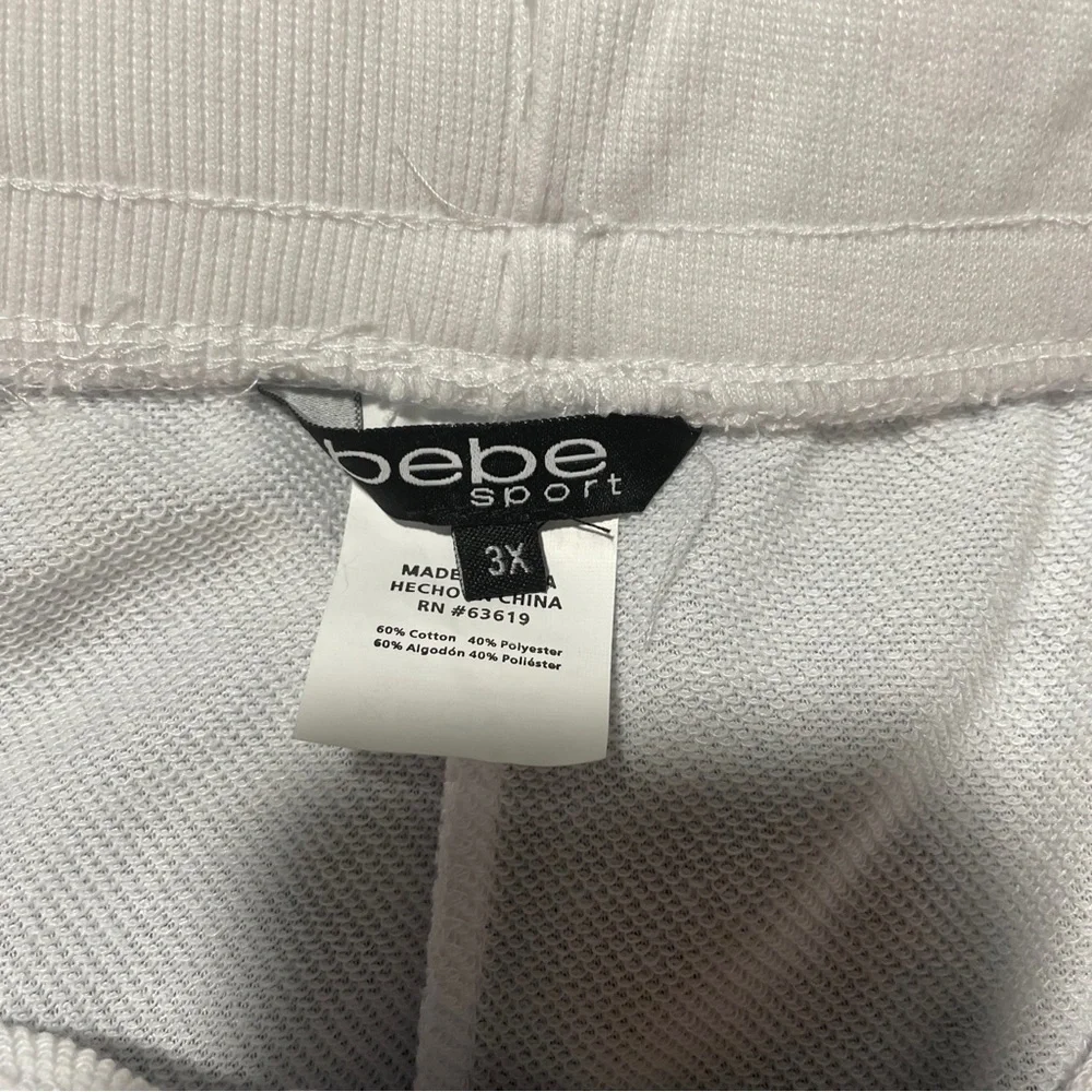 Bebe Sport Womens 3x Cotton Blend White Shorts - Picture 4 of 5